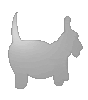 Aluminiumverbundplatte in Hund-Form konturgefräst <br>einseitig 4/0-farbig bedruckt