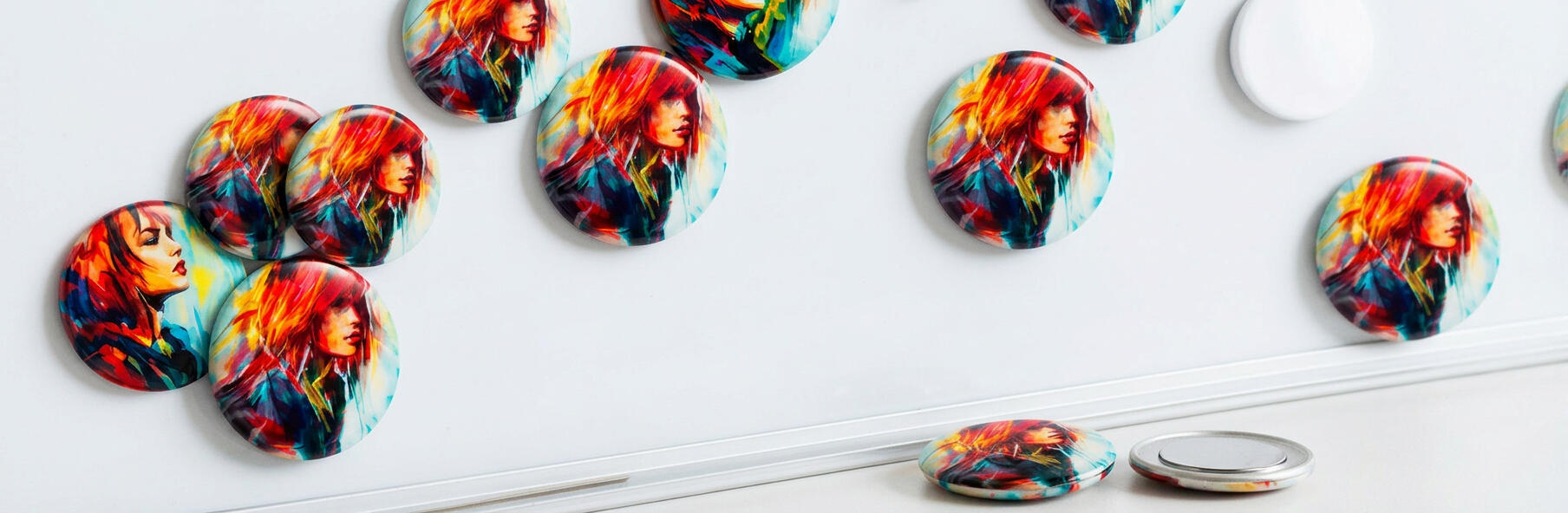 Magnet-BUttons in verschiedenen Größen