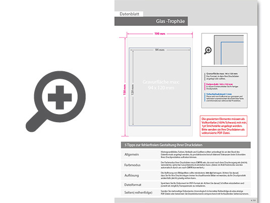 Product Bild glas-troph__e_klein__10_0_x_15_0_cm_mit_einseitiger_lasergravur