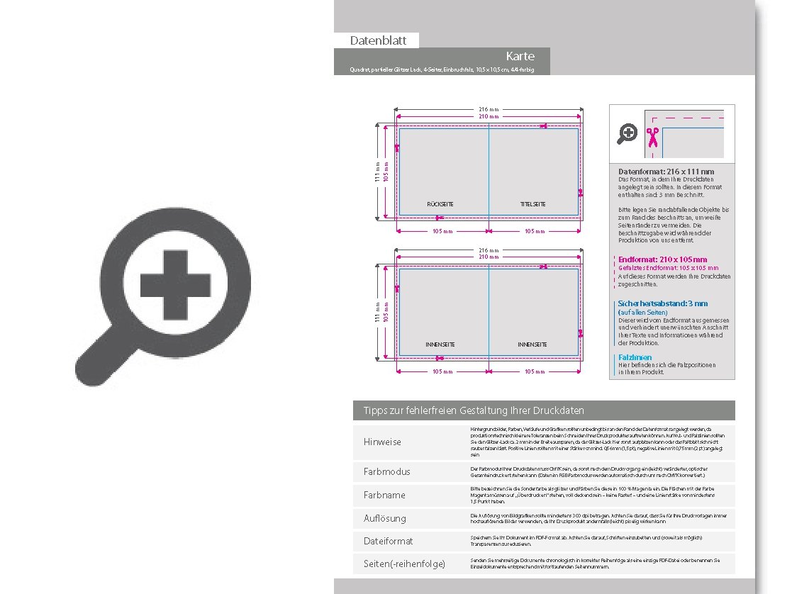 Product Bild taufkarte_quadrat_105_x_105_mm_4-seiter_4_4_farbig_mit_beidseitig_partieller_glitzer-lackierung